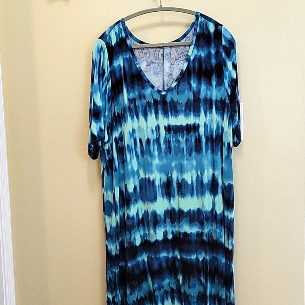 Torrid: Super Soft Turquoise Tee Midi Dress size 3